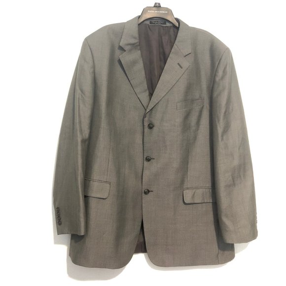 Vintage Jones New York Robinsons May Silk Wool Blend Gray Blazer Men Size L 46 - Picture 1 of 12